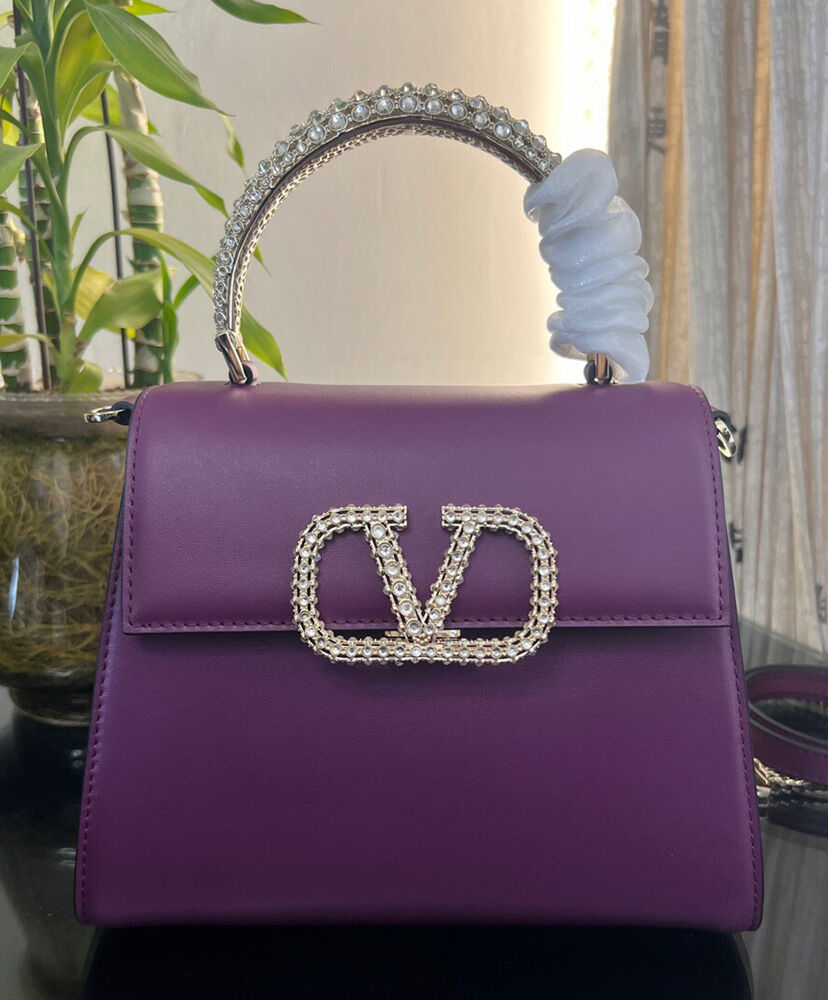 Small VSLING Calfskin Handbag With Jewel Handle