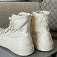 Paris Distressed Canvas High-top Sneakers