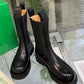 Lug Rubber-Trimmed Leather Chelsea Boots