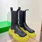 Tire Rubber-trimmed Leather Chelsea Boots