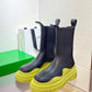 Tire Rubber-trimmed Leather Chelsea Boots