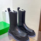 Tire Rubber-trimmed Leather Chelsea Boots