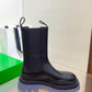 Tire Rubber-trimmed Leather Chelsea Boots