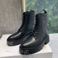 Celine Bulky Lace-up Boot With Studded Outsole In Shiny Bull