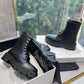 Celine Bulky Lace-up Boot With Studded Outsole In Shiny Bull