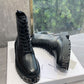 Celine Bulky Lace-up Boot With Studded Outsole In Shiny Bull