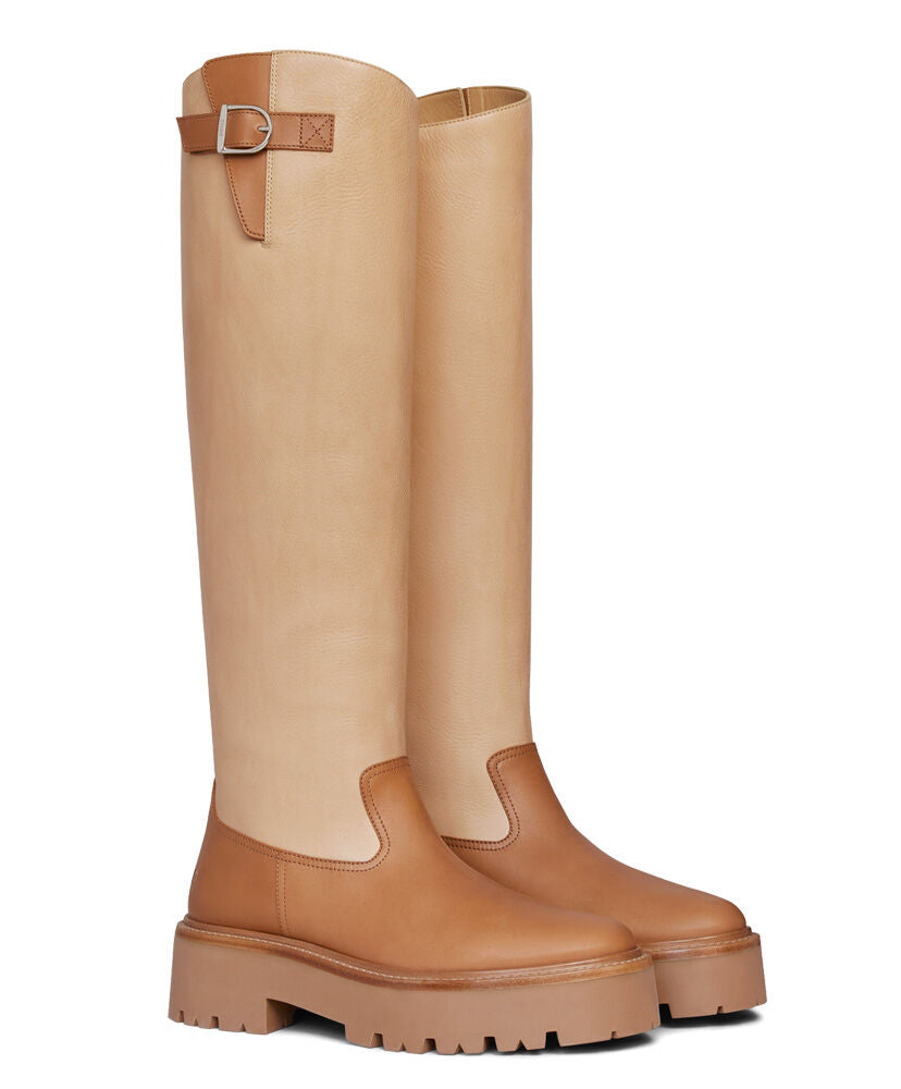 Celine Buckled High Boot In Calfskin