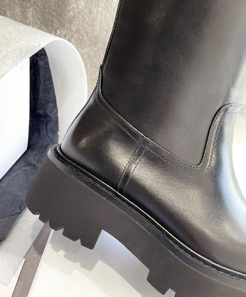 Celine Buckled High Boot In Calfskin