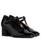 Celine Babies T-Bar Pump In Patent Calfskin And Grosgrain