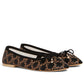 Les Ballerines Celine Ballerina With Laces In Triomphe Printed Lambskin