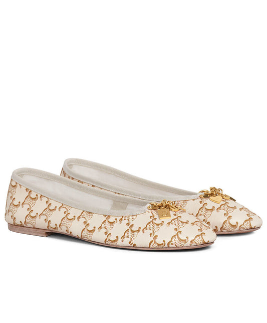 Les Ballerines Celine Ballerina With Charms In Triomphe Printed Lambskin