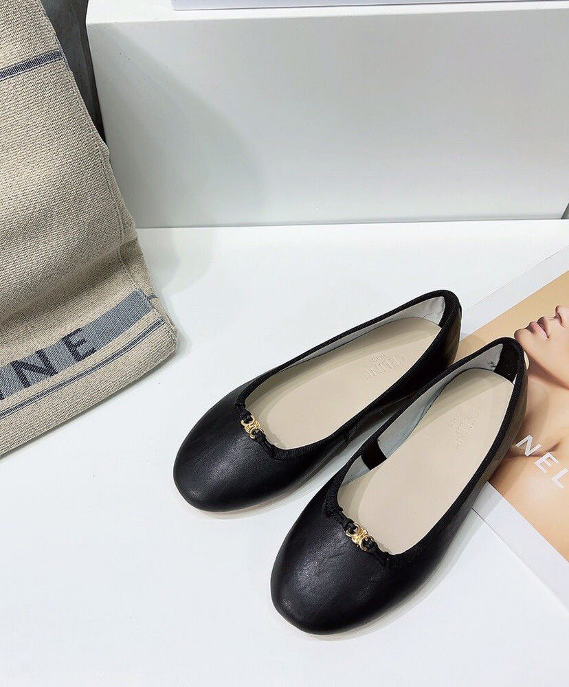 Les Ballerines Celine Triomphe Ballerina In Lambskin