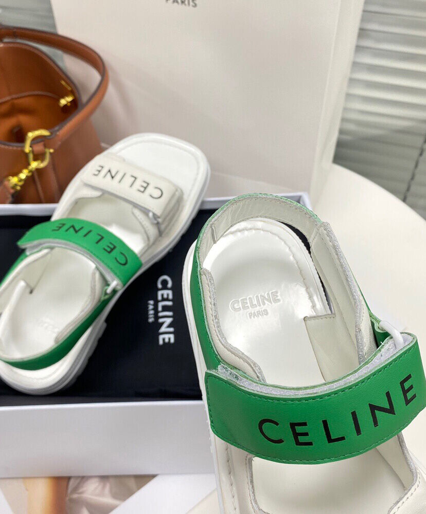 Celine Leo Scratch Sandal In Calfskin