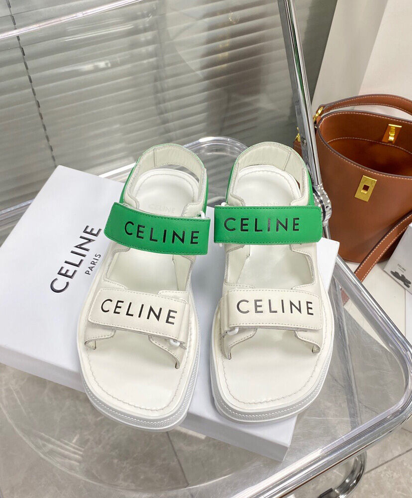 Celine Leo Scratch Sandal In Calfskin