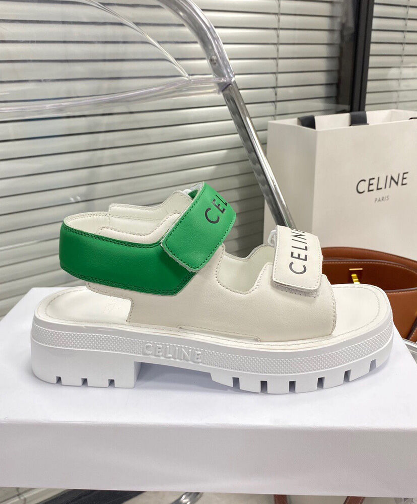 Celine Leo Scratch Sandal In Calfskin