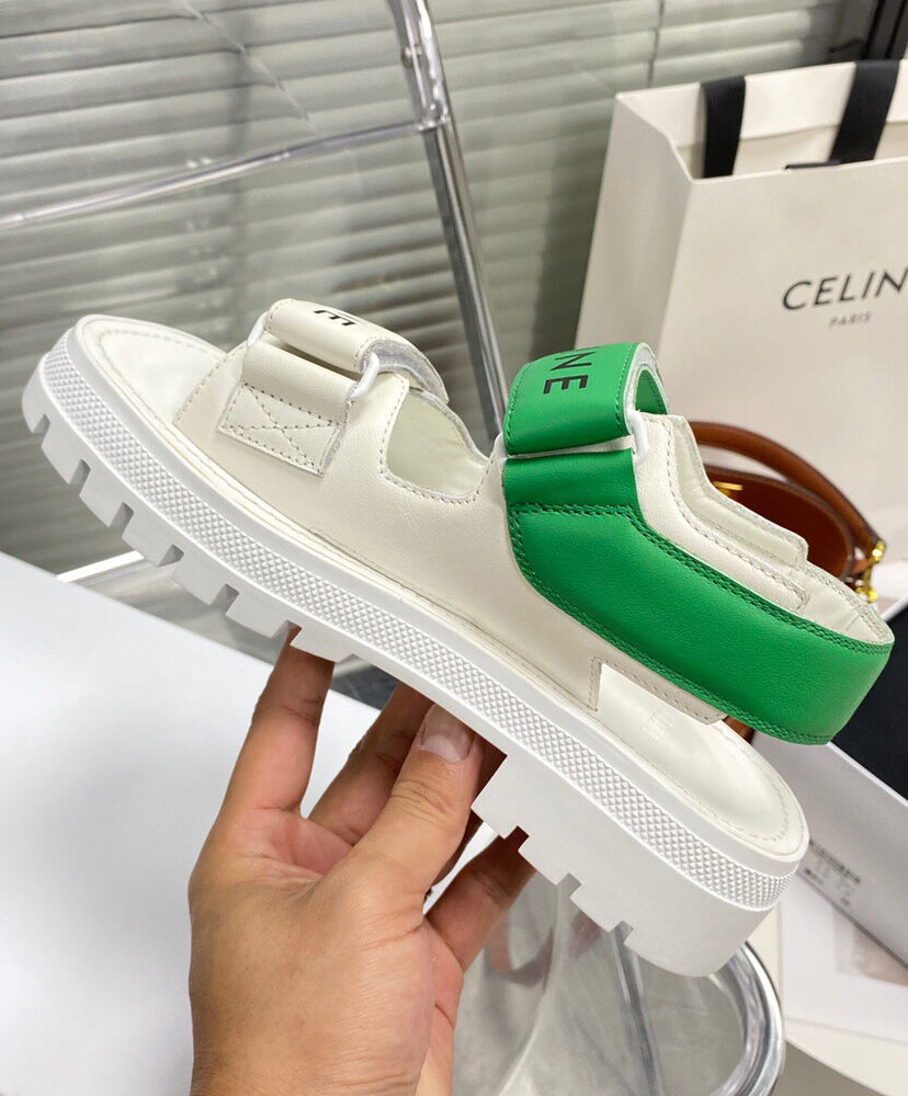 Celine Leo Scratch Sandal In Calfskin