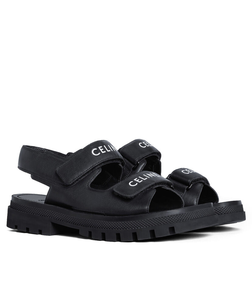 Celine Leo Scratch Sandal In Calfskin