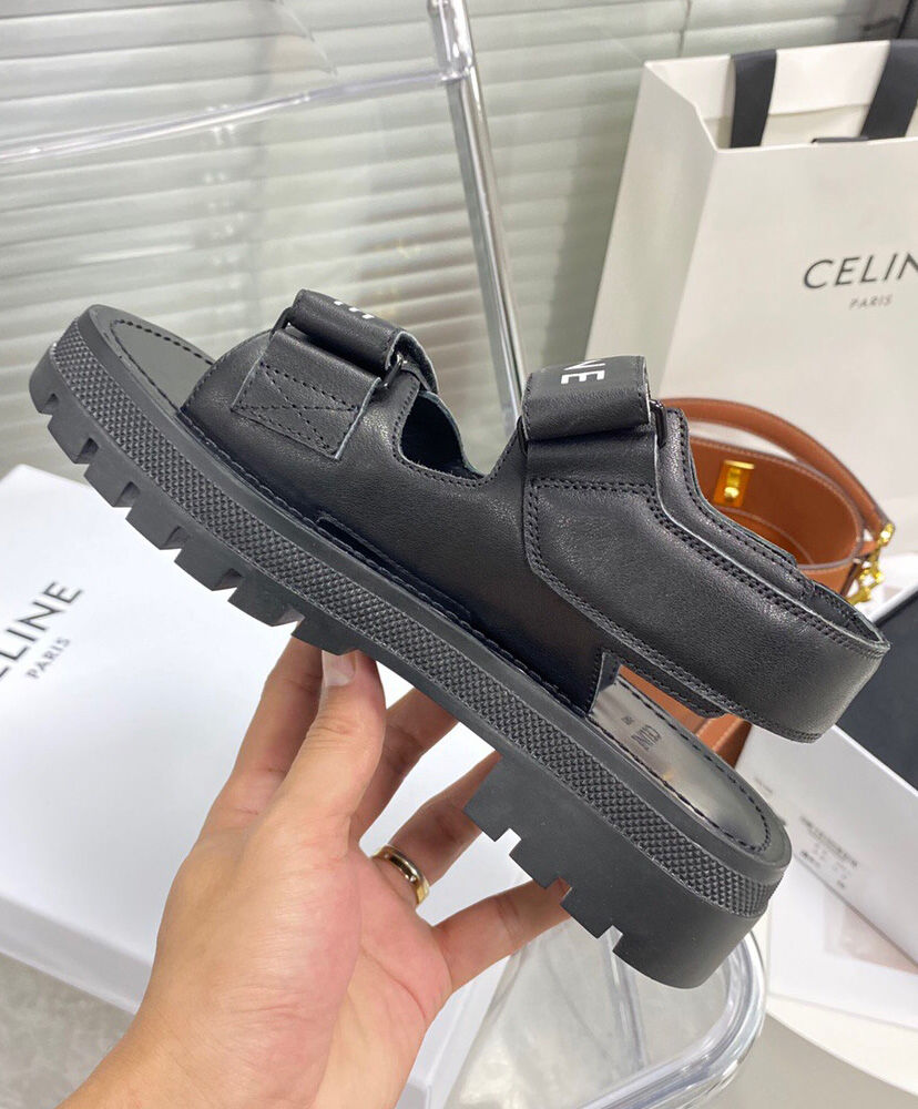 Celine Leo Scratch Sandal In Calfskin