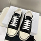 Celine Blank Low Lace Up Sneaker With Toe Cap In Canvas And Calfskin