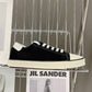 Celine Blank Low Lace Up Sneaker With Toe Cap In Canvas And Calfskin