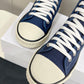 Celine Blank Mid Lace Up Sneaker With Toe Cap In Canvas And Calfskin