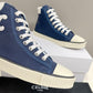 Celine Blank Mid Lace Up Sneaker With Toe Cap In Canvas And Calfskin