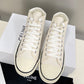 Celine Blank Mid Lace Up Sneaker With Toe Cap In Canvas And Calfskin