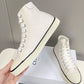 Celine Blank Mid Lace Up Sneaker With Toe Cap In Canvas And Calfskin