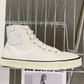 Celine Blank Mid Lace Up Sneaker With Toe Cap In Canvas And Calfskin