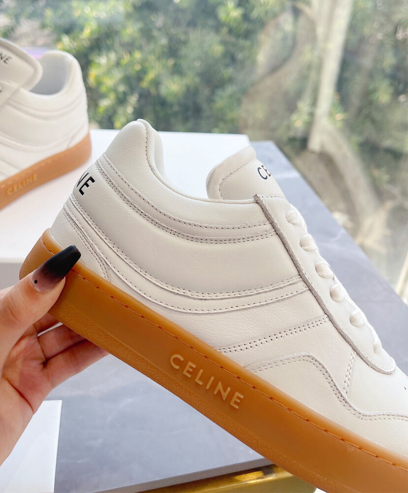 Celine Trainer Low Lace-up Sneaker In Calfskin