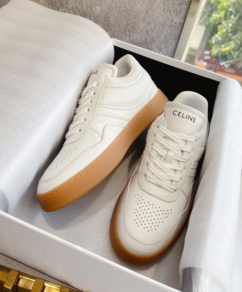 Celine Trainer Low Lace-up Sneaker In Calfskin