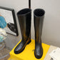 FF Embossed Leather Knee-high Boots