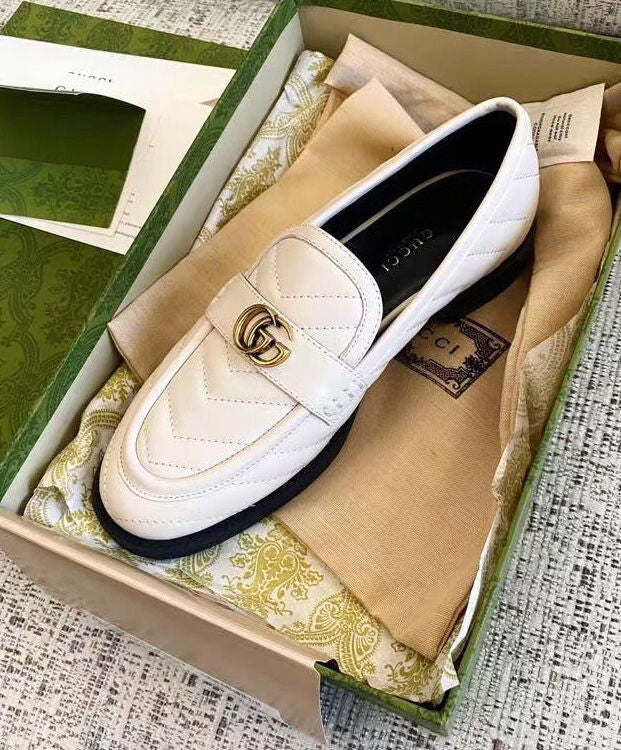 Double G Matelasse Leather Loafers - MarKat store