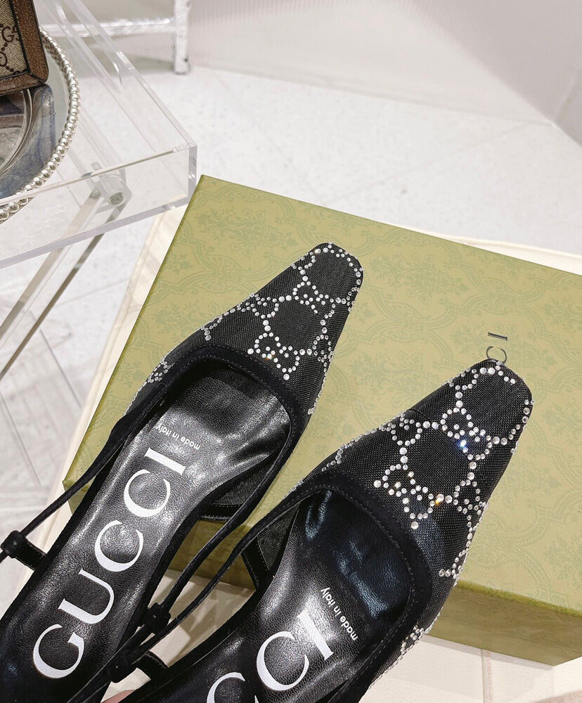 GG Embellished Slingback Pumps