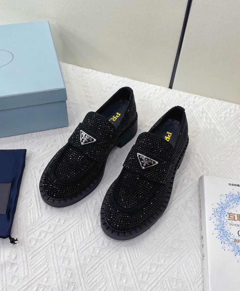 Chocolate Satin Loafers With Crystals - MarKat store