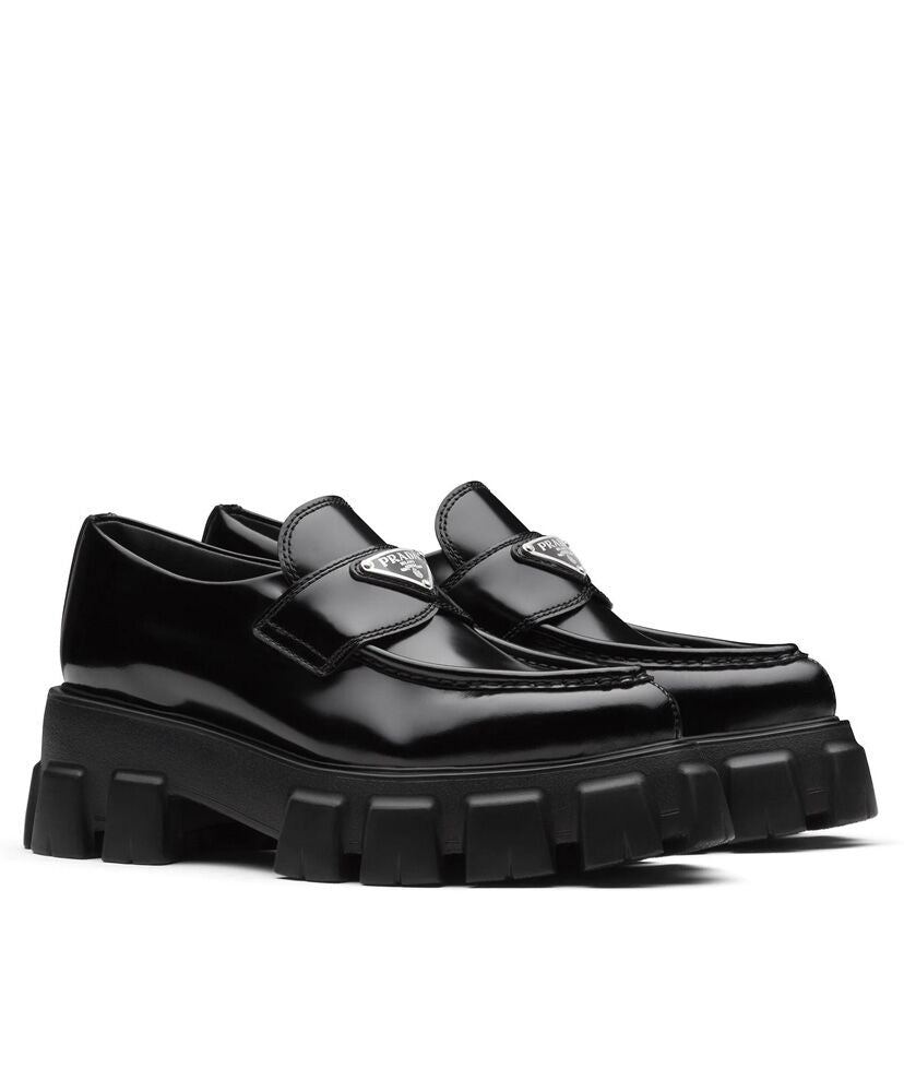 Monolith Pointy Brushed Leather Loafers