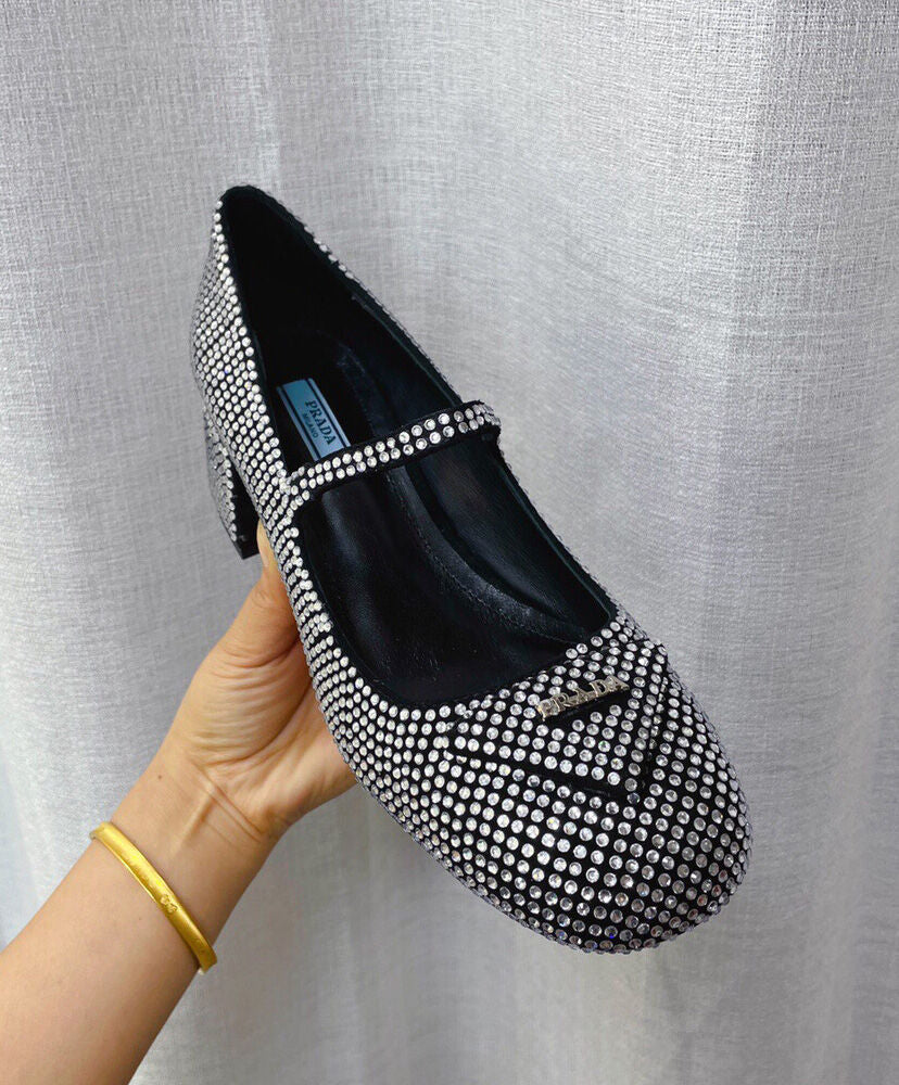 Satin Pumps With Crystals - MarKat store