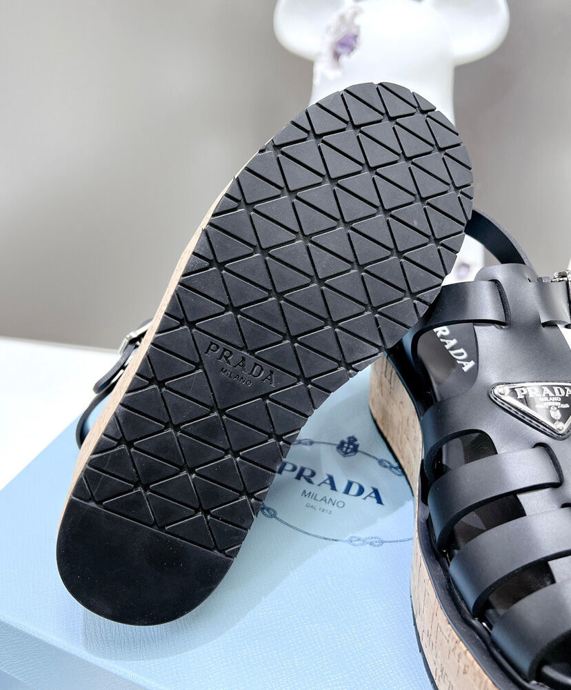 Rubber Wedge Platform Sandals