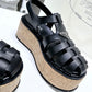 Rubber Wedge Platform Sandals