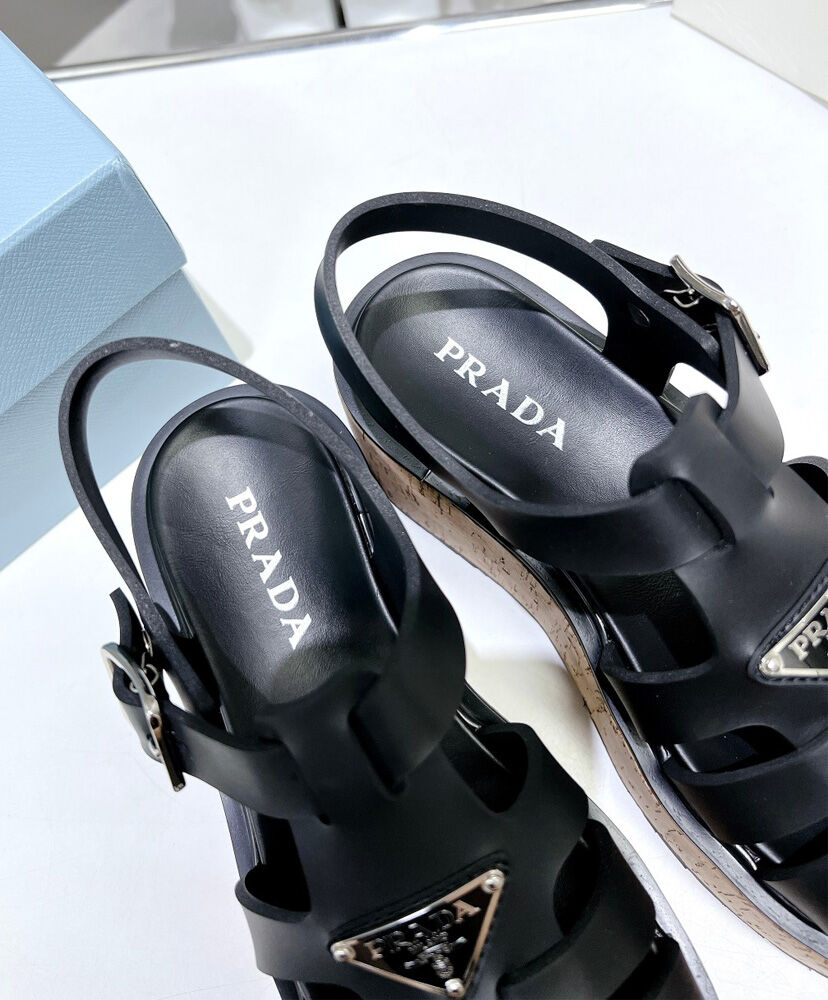 Rubber Wedge Platform Sandals