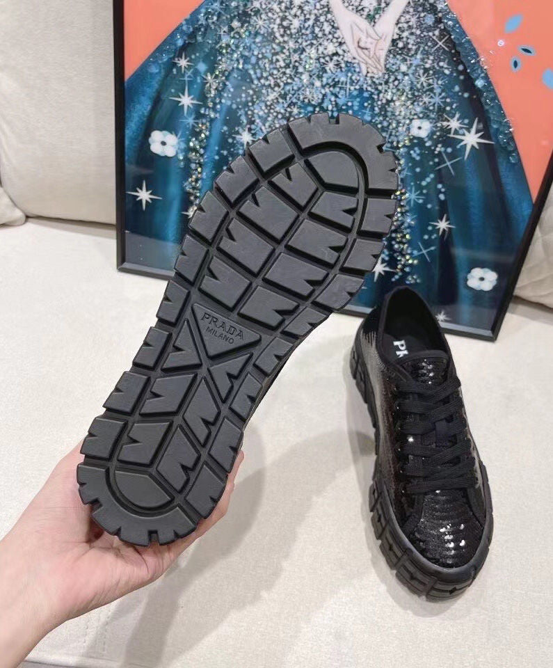 Double Wheel Sequin Sneakers