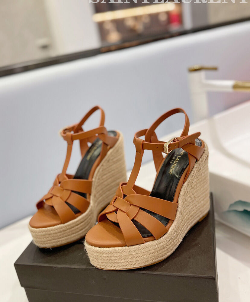 Tribute Leather Wedge Espadrille Sandals