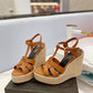 Tribute Leather Wedge Espadrille Sandals