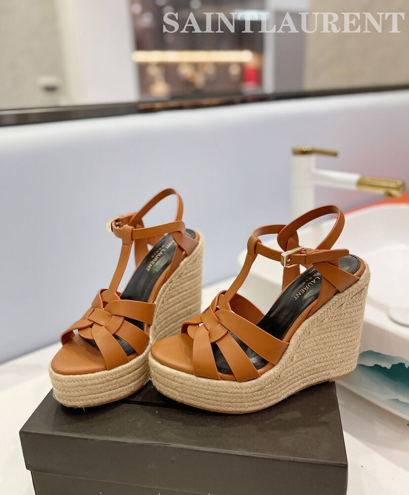 Tribute Leather Wedge Espadrille Sandals