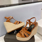 Tribute Leather Wedge Espadrille Sandals