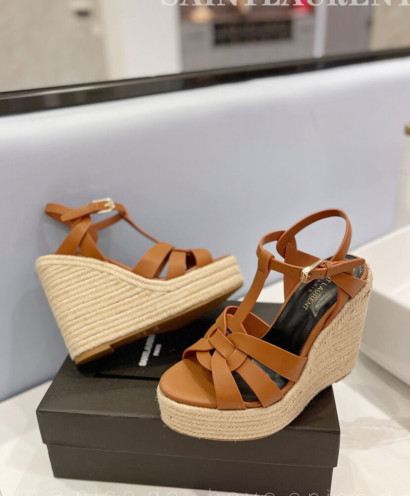 Tribute Leather Wedge Espadrille Sandals