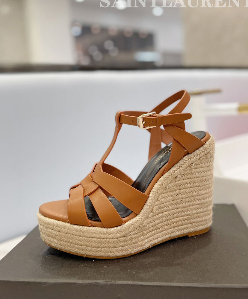 Tribute Leather Wedge Espadrille Sandals