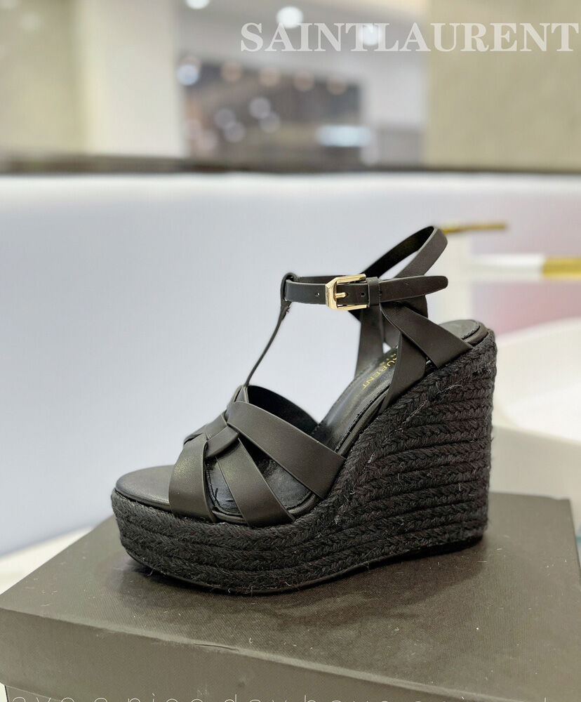 Tribute Leather Wedge Espadrille Sandals