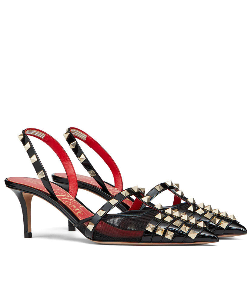 Rockstud Alcove Patent-leather Slingback Pump 60 MM - MarKat store