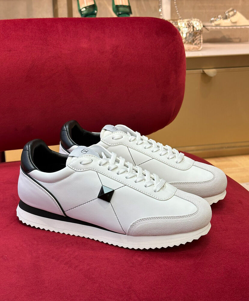 Stud Around Low-top Calfskin And Nappa Leather Sneaker